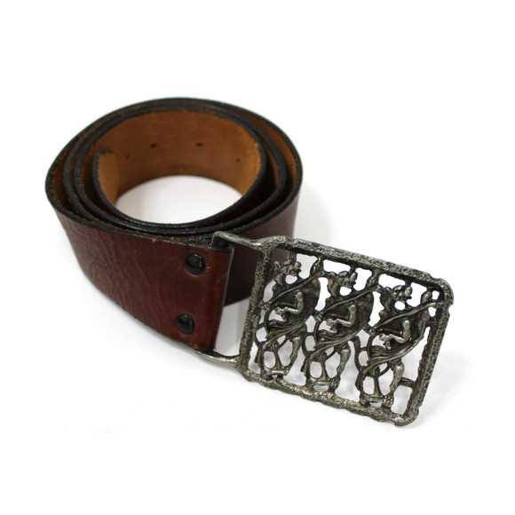 Vintage 60s Synek Belt Buckle Signed by Richard Synek 1969 NYC 37\
